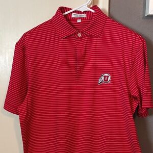 Peter Millar Red Striped Polo Shirt